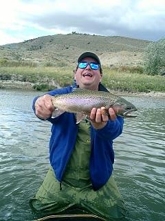 Frank Howell pleased with a trout